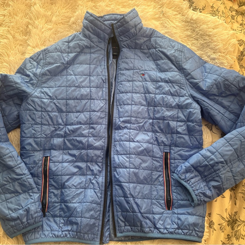 Tommy Hilfiger Light Blue Quilted Puffer Jacket Size L